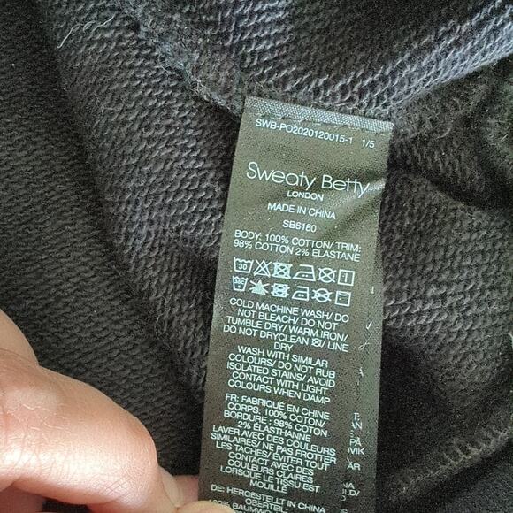 Sweaty Betty Womens Long Sleeve Black Crewneck Sweatshirt Oversize Top Small EUC - Picture 6 of 7